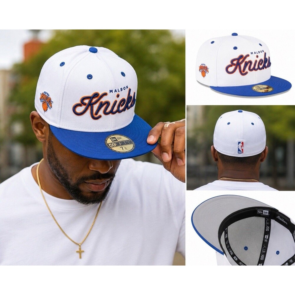 Malbon Golf White 59FIFTY Fitted 7 7/8 New York Knicks 2026